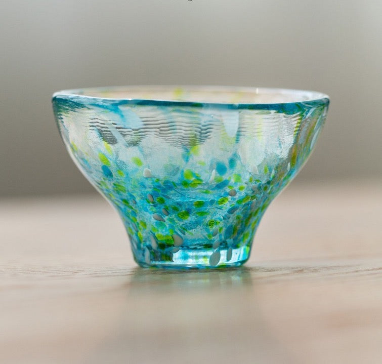 Japanese-style glass sake cups for refined drink experiences.