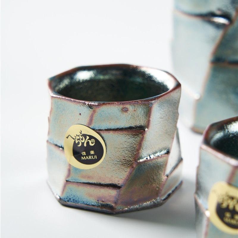 Iridescent glazed Japanese tea set for tea lovers