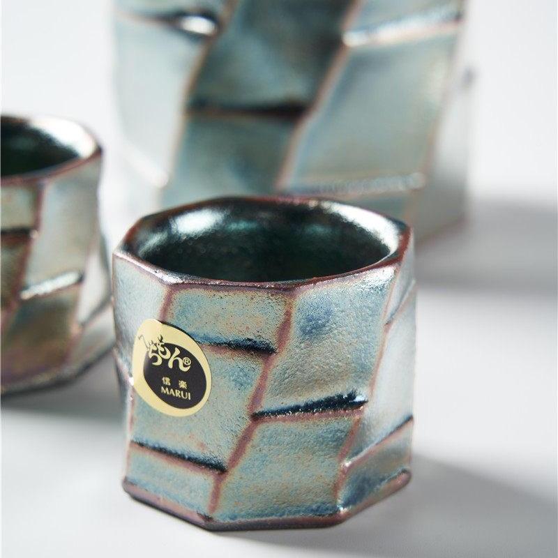 Modern and traditional ceramic Japanese tea set details