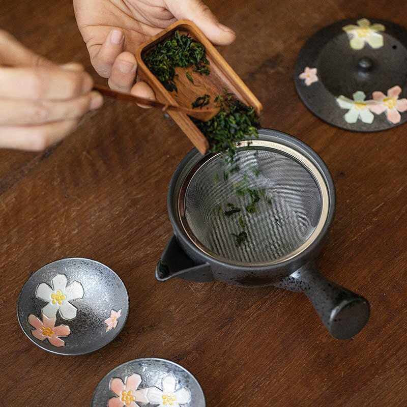 Handcrafted sakura teaset perfect for tea rituals and gifting.