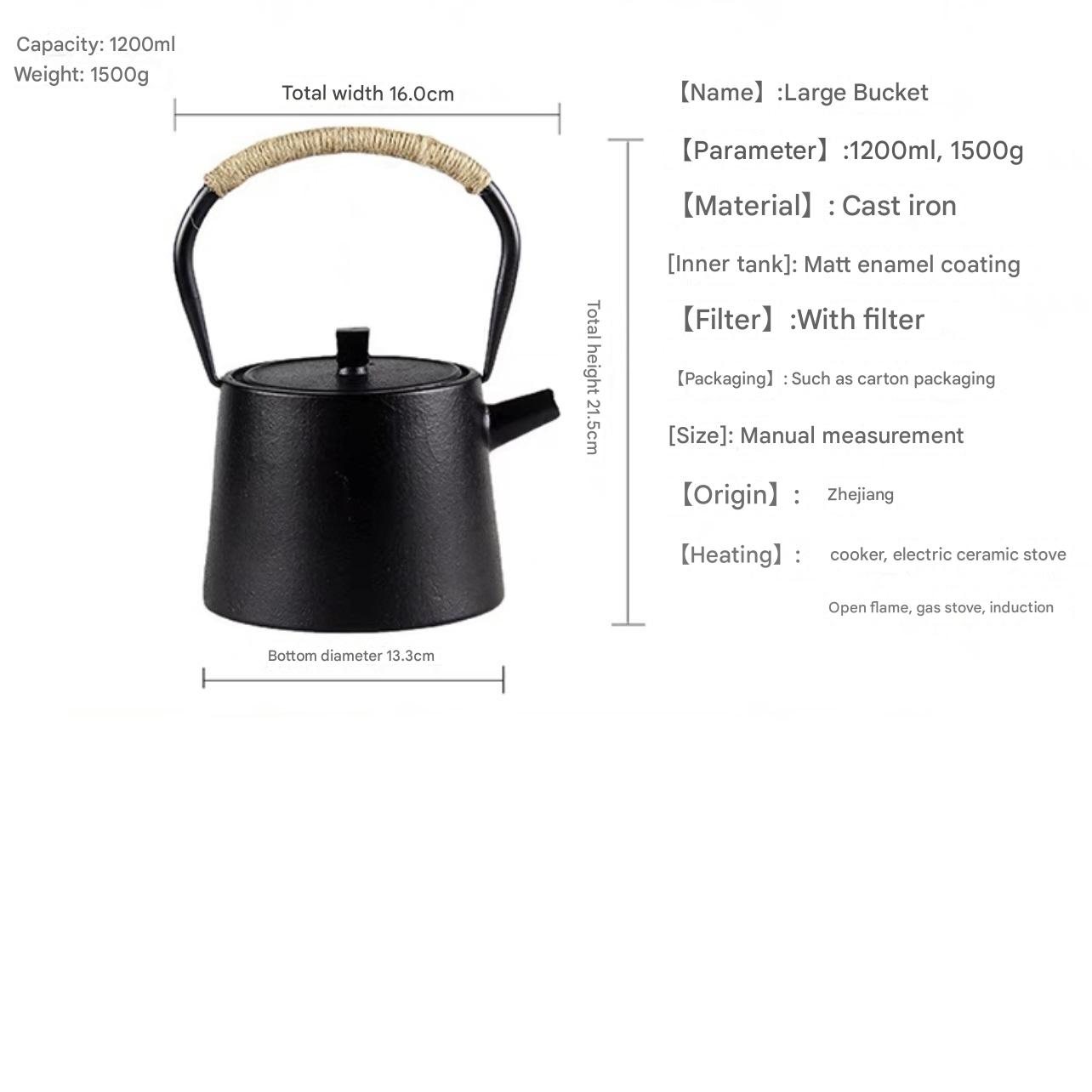 Functional and stylish black cast iron tea pot for modern tea lovers.