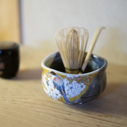 Japanese ceramic tea cup with textured finish