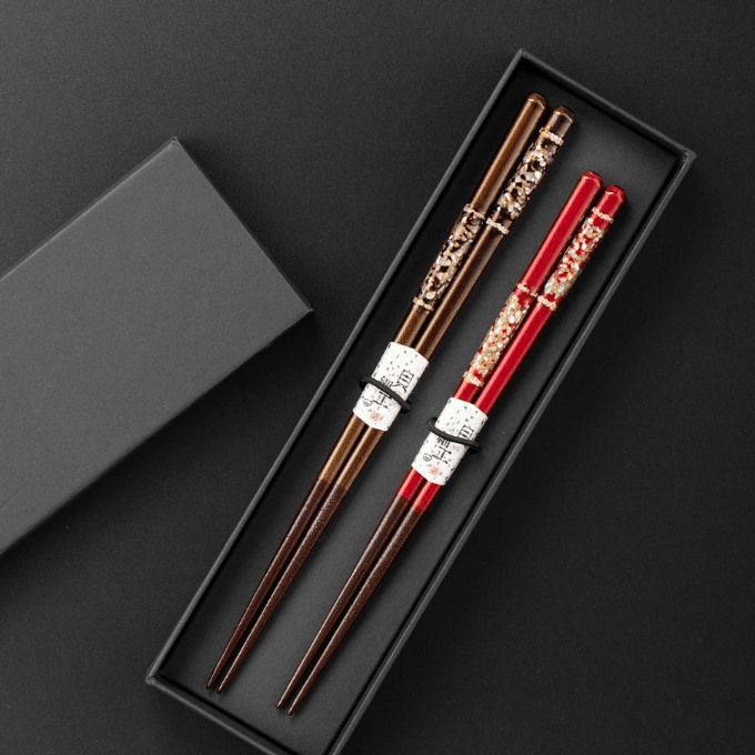 High-quality wooden chopsticks with intricate detailing for dining occasions