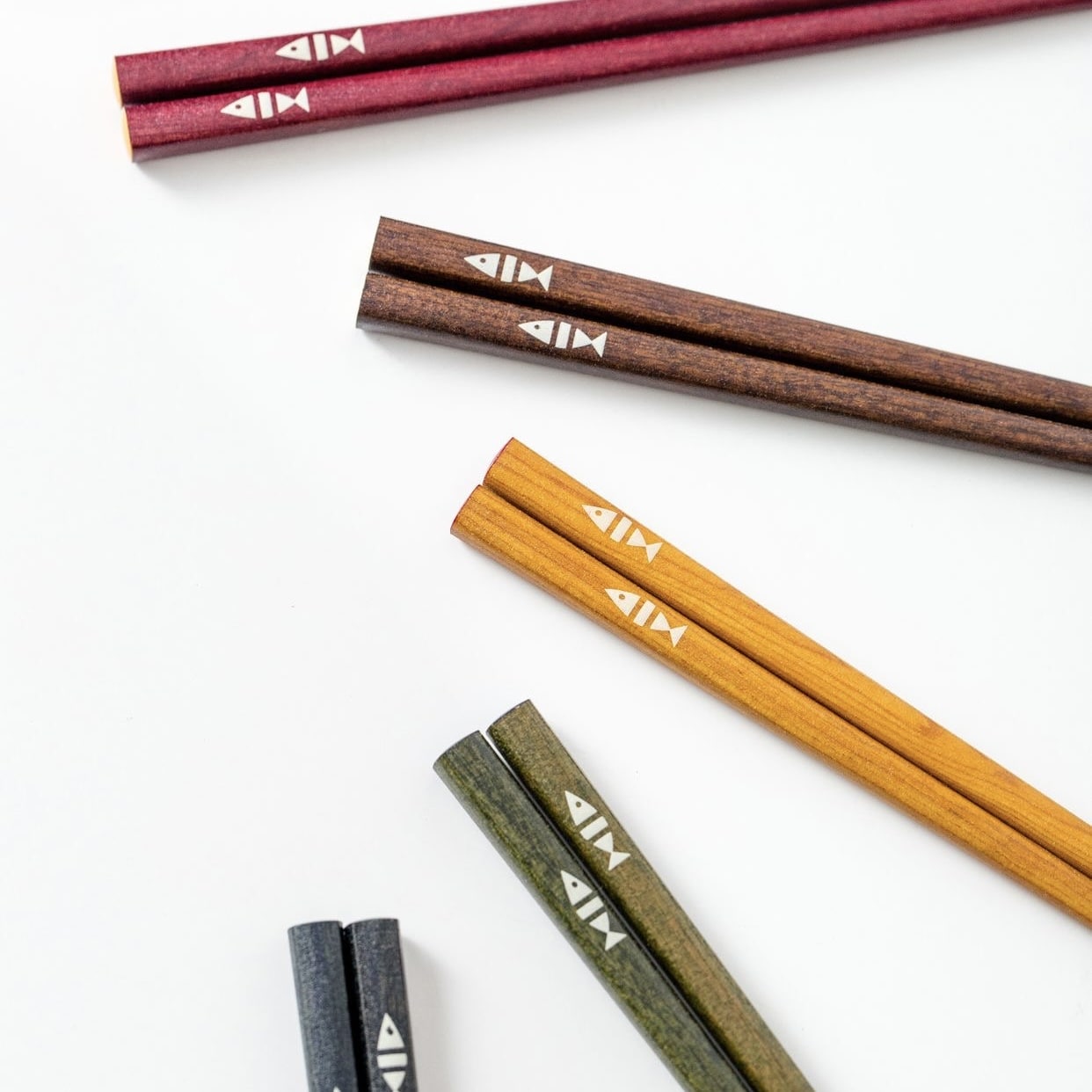 Close-up of lightweight and ergonomic wooden chopsticks