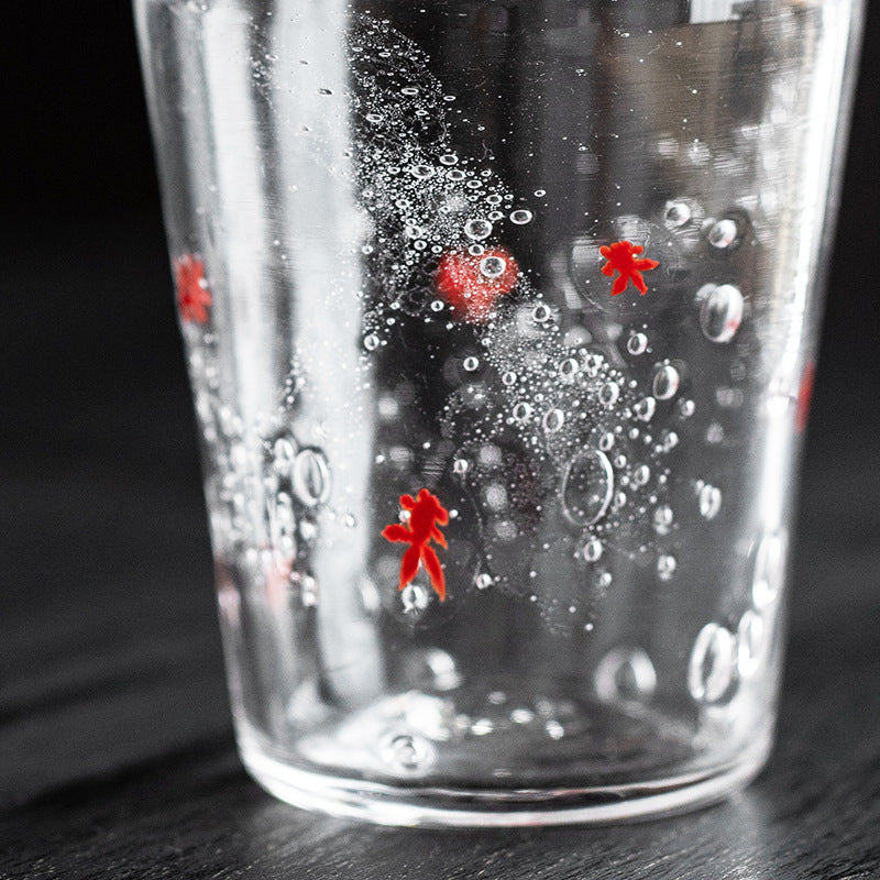 Artistic Japanese water cup with goldfish design