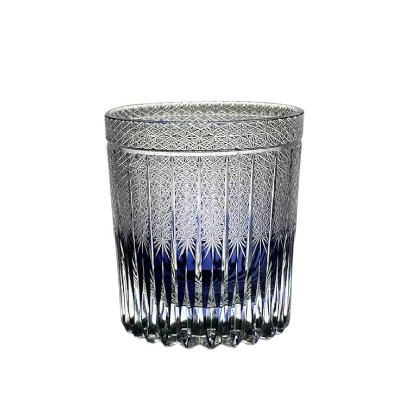 Handcrafted Purple Elegance Whiskey Glass - Premium Edo Kiriko Crystal, 350mL