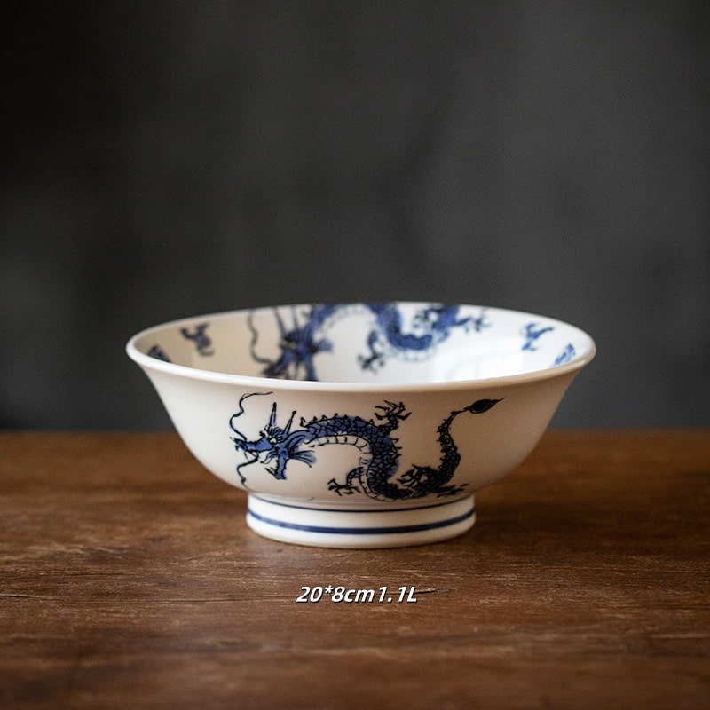 Dragon & Phoenix Porcelain Bowls – Elegant Asian Tableware