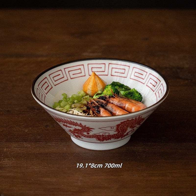 Dragon & Phoenix Porcelain Bowls – Elegant Asian Tableware