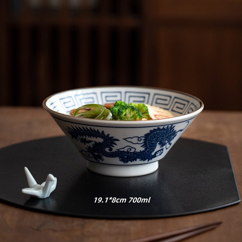 Dragon & Phoenix Porcelain Bowls – Elegant Asian Tableware