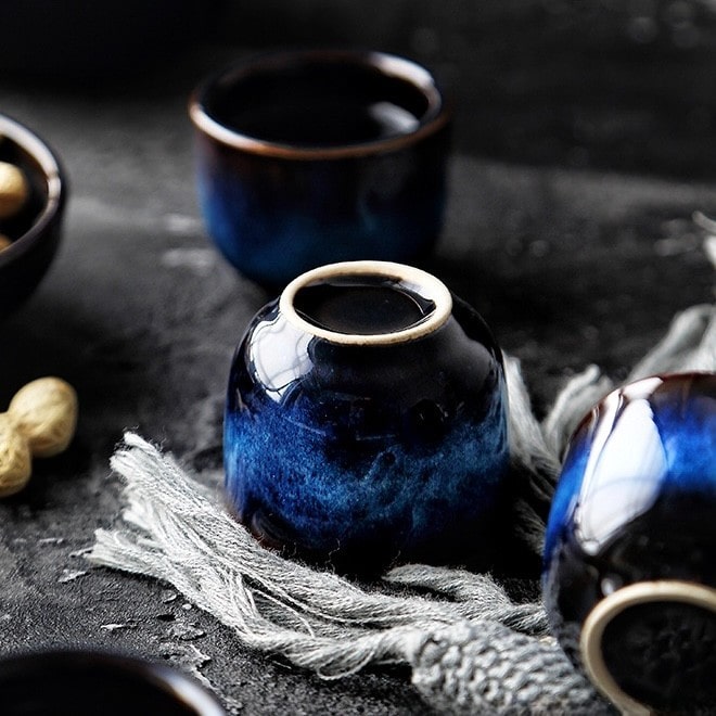 Timeless Blue Ceramic Sake Set
