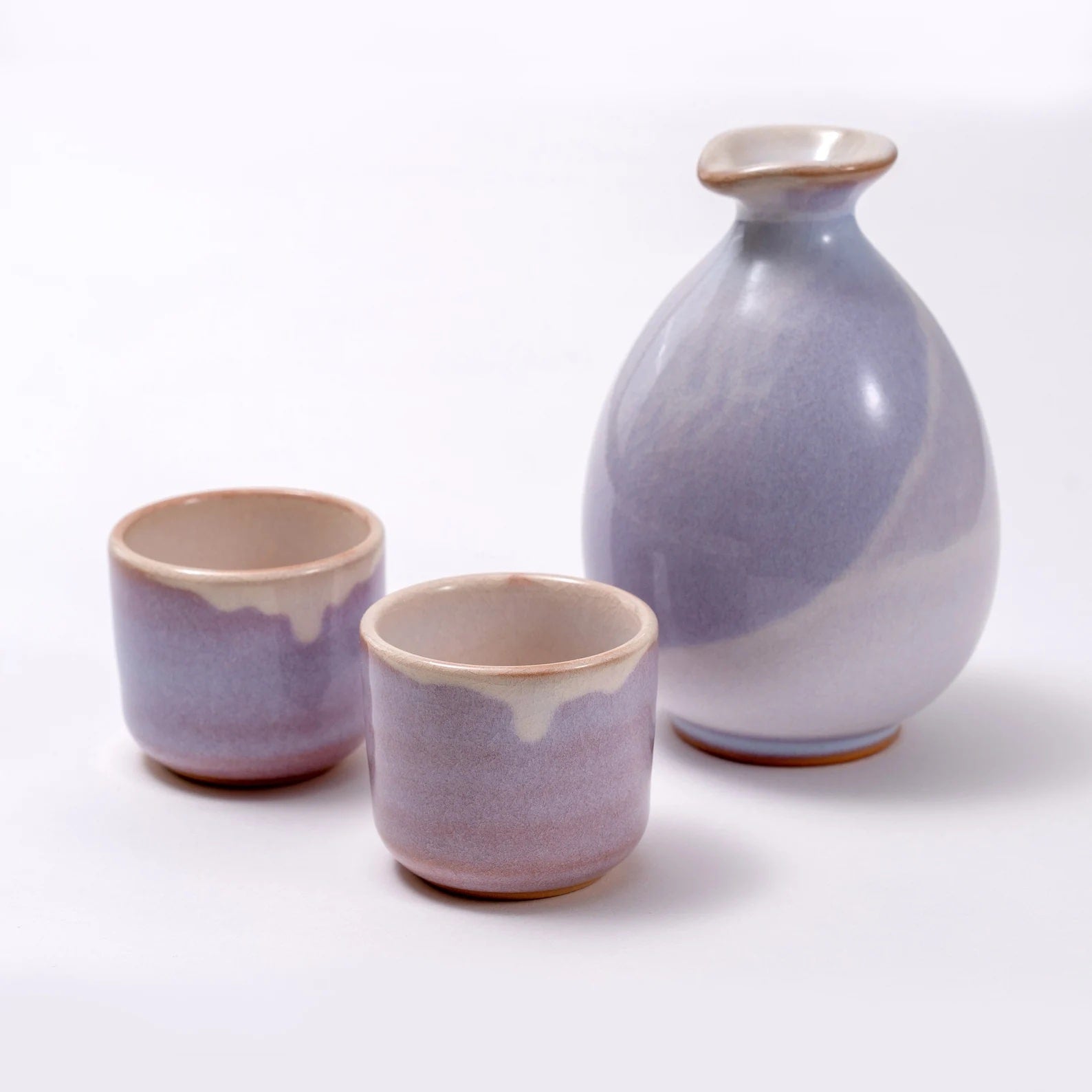 Traditional sake drinking set with smooth, elegant contours